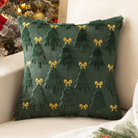 Housse de coussin personnalisée en velours doux brodée Père Noël et Bonhomme de neige pour Noël, vente en gros, pour les fêtes