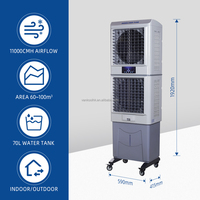 Double ventilateurs portable climatiseur sur pied refroidisseur d'air par évaporation machine crimatisation refroidisseur d'air électrique ventilateur de refroidissement