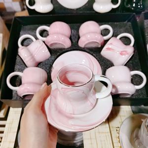 European Light Luxury Ceramic Coffee <b>Cup</b> and Saucer Gift Box Gold Marble Gourd <b>Cup</b> Mini <b>Cup</b> <b>Set</b> - Product Image 4