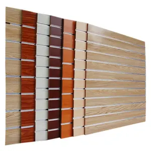 Giá rẻ giá đá phiến Panel tường/slatwall ván MDF cho hiển thị/15 rãnh fiberwood