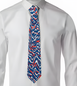 Corbata Personalizada de Alta Calidad con Diseño de Cebra de los Buffalo Bills <span class=keywords><strong>para</strong></span> Hombre, Patrón a Rayas, Tejido Jacquard Ecológico, Uso Comercial, Venta al por Mayor, Económica - Product Image 4