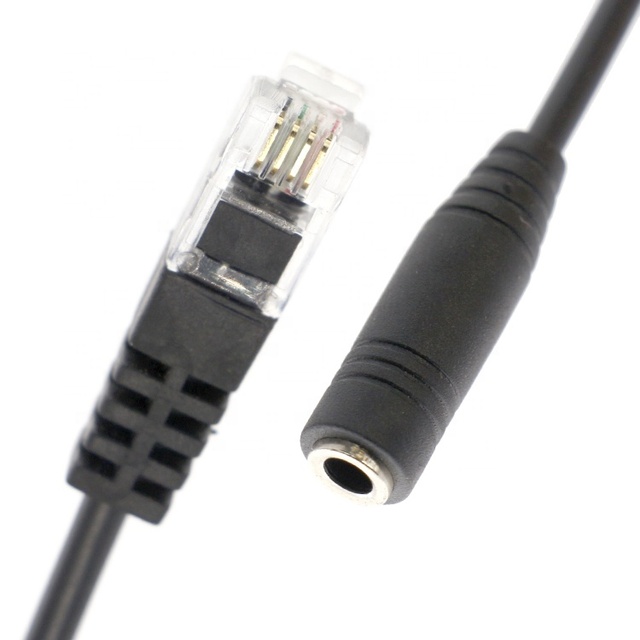 RJ9 RJ10 to Female 3.5mm Audio Jack Headset Adapter Cable for Office Phone