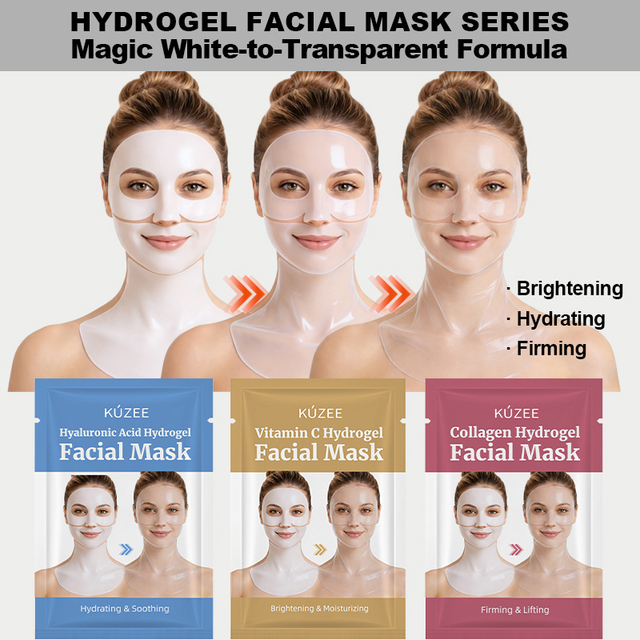Private Label Brightening Hydrating Firming Moisturizing Hyaluronic Acid Collagen Vitamin C Hydrogel Facial Sheet Mask