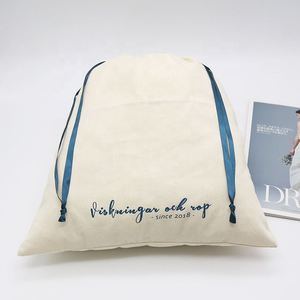 Custom 100% Cotton Large Packaging Blanket <b>Pouch</b> Shoes Clothing Dust Bags Cotton <b>Drawstring</b> - Product Image 2