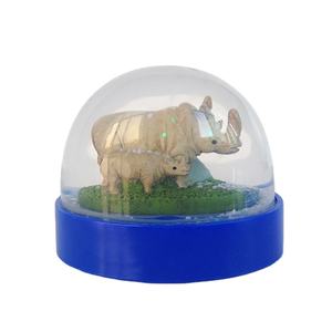 البيضاوي شكل وحيد القرن سنو غلوب فريدة من نوعها من البلاستيك المنزل الديكور تذكار من راتينج داخلي الديكور الحيوان أظهرت صورة الحرف اليدوية - Product Image 2