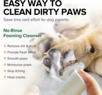 Kit de nettoyage des pattes d'animaux avec logo personnalisé, sans eau, sans rinçage, mousse nettoyante pour pattes de chien et de chat, hydratante, désodorisante, avec brosse en silicone