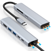 Desain baru stasiun Dok tipe-c Multiport USB 3.0 USB c TF/Hub kartu SD 7 in 1 untuk Laptop