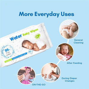 Lingettes pour bébé OEM, fabriquées à base d'eau, sans <span class=keywords><strong>alcool</strong></span> ni parabène, lingettes pour bébé bio à base de plantes avec couvercle rabattable (720 lingettes, 12 paquets) - Product Image 3