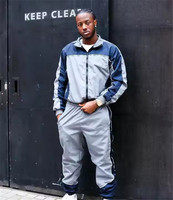 Ensemble de survêtement pour homme ZY Fashion avec fermeture éclair, 100% nylon imperméable, doublé de mesh, nylon de haute qualité, logo personnalisé