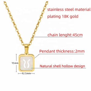 MECYLIFE <span class=keywords><strong>2022</strong></span> Collar con Signo Zodiacal de Acero Inoxidable y Concha Natural Hueca, el Más Vendido, para Mujeres y Niñas - Product Image 6