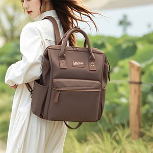 Kustom kualitas tinggi modis Vegan kulit PU bersalin popok bayi bepergian tas popok ibu ransel untuk ibu ibu - Product Image 4