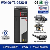 Variateur de fréquence HYTECON 30HP 22kW 380V triphasé avec interface réacteur CC pour suppression des harmoniques, entraînement de moteur AC pour compresseur IP20