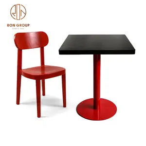 Factory Price Modern Commercial Stackable OEM Bar Fast Shop Wooden Bent Red Color Dining Room Restaurants Chairs for Coffee Shop