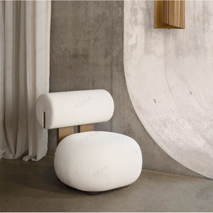 Sillón Individual Moderno Color Crema con Respaldo, Asiento Cómodo para Sala de Estar - Product Image 6