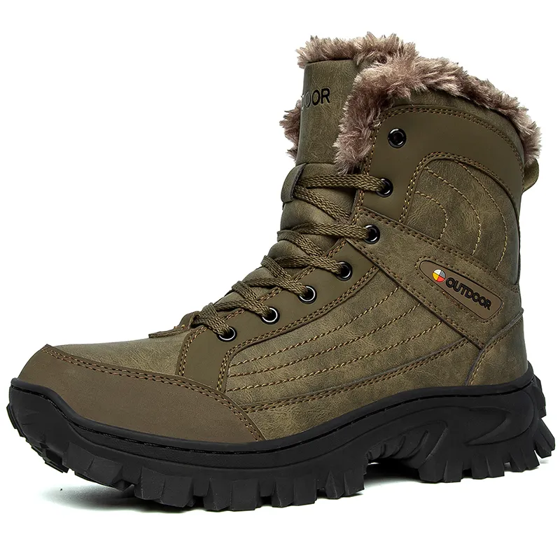 New Arrival Genuine Leather Waterproof Outdoor Mountain Climbing Winter High Top Boots Hiking Shoes For Men