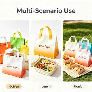 Bolsas de Embalaje Personalizadas con Logotipo, Ecológicas, Reciclables, de Alta Calidad, Aisladas, de Tela No Tejida, para Pasteles, Té Boba, Leche y Restaurantes - Product Image 2