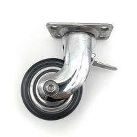 Roue pivotante silencieuse à alignement automatique avec frein à courroie, roue universelle de 3 pouces pour chariot à main et véhicule à plateau