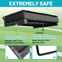 Siège de stade rembourré avec support dorsal, chaise pliable pour gradins, ultra compacte, portable, pour école, football, avec logo personnalisé