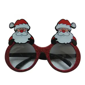 Custom Logo Christmas Plastic Party Eyewear Glasses Santa Claus Party Sunglasses
