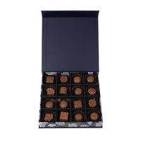 Boîte-cadeau de chocolat personnalisable avec logo en relief doré Boîte d'emballage de chocolat 4/8/16/36 pièces
