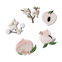 Patchs en résine brodés 3D personnalisés motif fleur de pêcher, autocollants thermocollants pour vêtements, vestes, jeans, sacs à dos, chapeaux, DIY