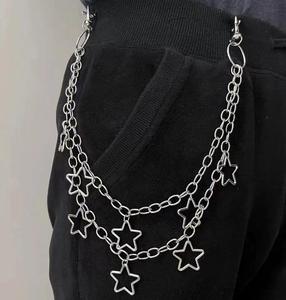 Chaîne de <span class=keywords><strong>pantalon</strong></span> en acier inoxydable avec pendentif étoile creuse, style PUNK, <span class=keywords><strong>pour</strong></span> femmes et hommes, bijou de corps tendance Hip Hop - Product Image 4