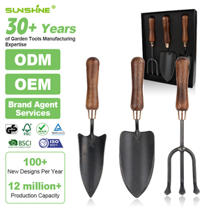 Ensemble d'outils de jardinage robustes SUNSHINE, lot de 3, comprenant une pelle, une truelle de transplantation et des outils à main, boîte cadeau EVA, support OEM, garantie 1 an - Product Image 1