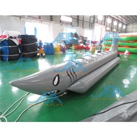 Bateau gonflable en forme de banane pour 10 passagers, gris, pour le surf