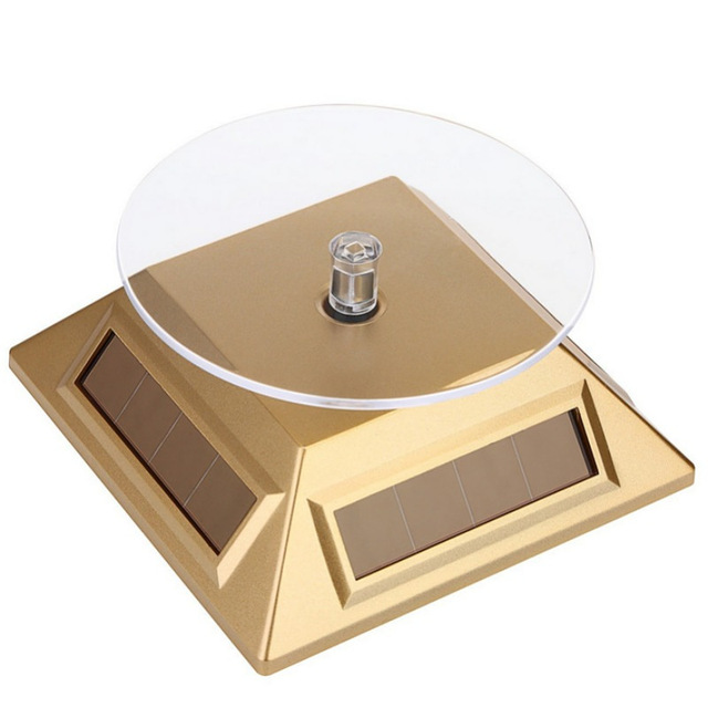 360 Electric Rotating Stand for Photography Crafts Jewelry Display solar turntable with Led motorized rotating display stand