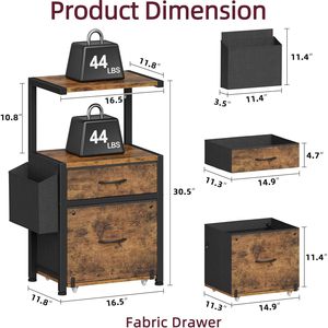 Wooden Movable <b>Filing</b> Cabinet Storage Rack <b>Drawer</b> Printer Stand Office <b>Filing</b> Cabinet 3 Floors Mobile With <b>Drawers</b> - Product Image 5