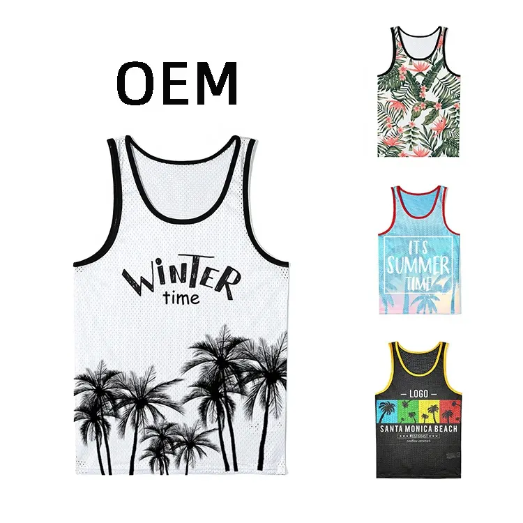 Customized Beachwear Mens Tank Tops Custom Printing Custom Men Tank Top Breathable Tanktops