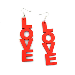 انخفاض الأقراط الخشبية الحمراء DST نادي نسائي - Product Image 5