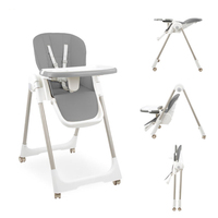 Chaise haute bébé moderne et populaire en Europe, pliable, en plastique, avec dossier réglable en hauteur, en forme de L, portable, 3-en-1, 4 roues, en stock