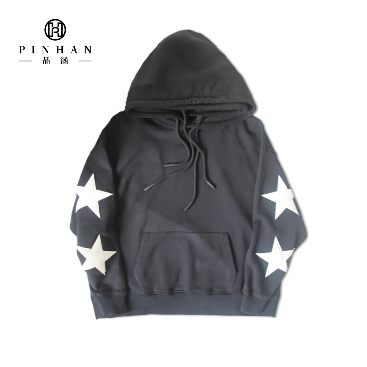 Knitted Spring Autumn Jacket Washed and Star Patched Double Hooded Designer Garment Dyed Durable and Stylish hoodies men