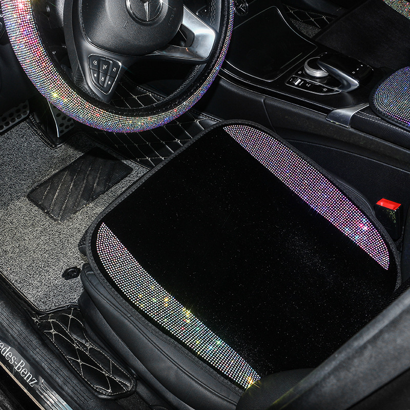 Универсальные Роскошные автомобильные чехлы на сиденья со стразами, цветные блестящие чехлы на сиденья автомобиля со стразами