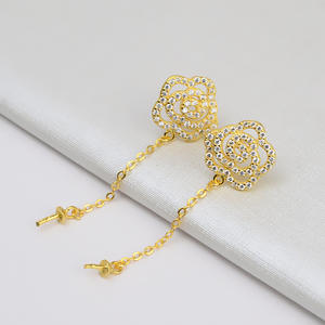 Composants de bijoux en argent pur S925, nœud chinois rétro, porte-accessoires parfumés, boucles d'oreilles en diamant DIY, 8-10 - Product Image 3