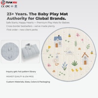 OEM Spielmatten für Babys Neugeborenen-Teppich Bodenmatte Cartoon-Tiermotive Weicher Runder Baby-Kinderzimmer-Spielteppich Faltbar