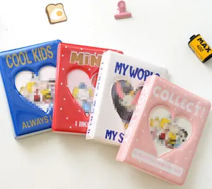 K-pop sevimli yıldız Mini anında kamera fotoğraf albümü koleksiyonu kitap 3 inç albümü kalp şeklinde kart albümü oymak