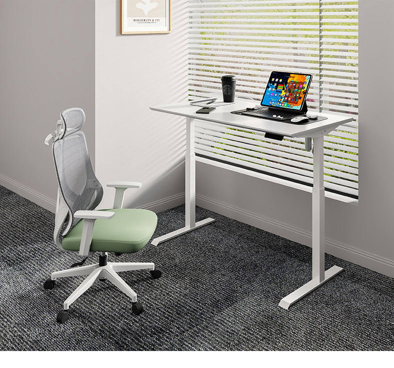 Computer Earleier Electric Height Adjustable Computer Desk Dual Motor Lift Metal Frame ...