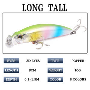 Nouvelle Leurre Artificielle Minnow 8cm/10g en Plastique Dur pour la Pêche au Bar avec Techniques de Fond - Matériel de Pêche AliExpress - Product Image 4