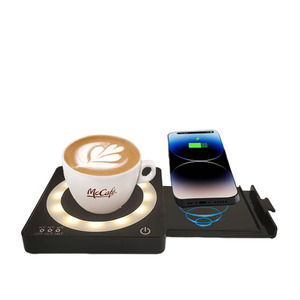 2024 usine meilleure qualité 55 degrés <span class=keywords><strong>chargeur</strong></span> sans fil 15W métal tasse chauffage type-c Port meilleure qualité tasse à café plus chaud caboteur - Product Image 1