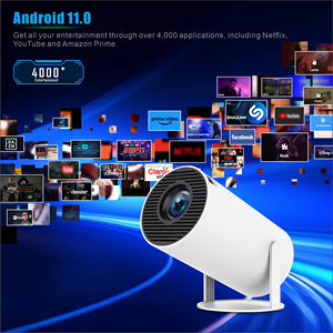 Junuo Hy300 Pro Mini Xách Tay Độ Sáng Cao 160 Lumens 4K Thông Minh Android 11 Rạp Hát Tại Nhà Máy Chiếu - Product Image 4