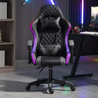 Un ensemble de table de jeu bon marché RGB PC chaise de jeu noir ensemble de table réglable LED ordinateur Table de jeu chaise de bureau