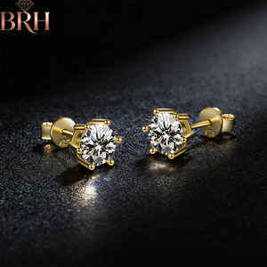 Moissanite oorringen met zes klauwen 1CT 2CT 3CT 925 sterling zilver moissanite oorringen - Product Image 4