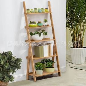Solid Wood Storage <b>Shelf</b> 3 Tier Freestanding Multi Functional For Living Room <b>Bedroom</b> Plant Display - Product Image 2