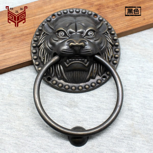 Poignée de porte traditionnelle chinoise en laiton avec tête de tigre et anneau, couleur bronze, pour porte - Product Image 3