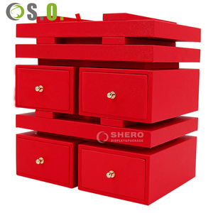 Boîte de rangement portable en cuir PU pour bijoux de voyage, grande capacité, pour bagues de mariage rouges, boucles d'oreilles et colliers - Product Image 5