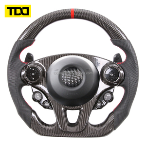 Volant sport en carbone TDD Upgrade pour Benz Smart Fortwo W453, en cuir et fibre de carbone forgée - Product Image 1