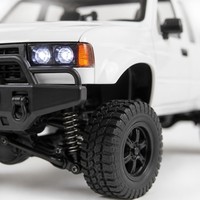 Mini camionnette RC 2,4 GHz télécommandée blanche classique ABS+Métal LED Échelle 1:10 Qualité Hobby Étanche Rechargeable Intérieur-Extérieur