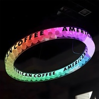 Internet Celebrity Shop 3D Fantasy Ring Neon Light Hanging LED Light Box Acrylique Lustre Signe Panneau D'affichage pour Décorations